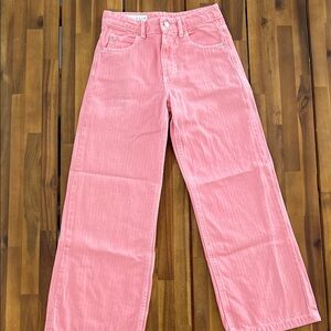Zara Pink wide leg ankle jean